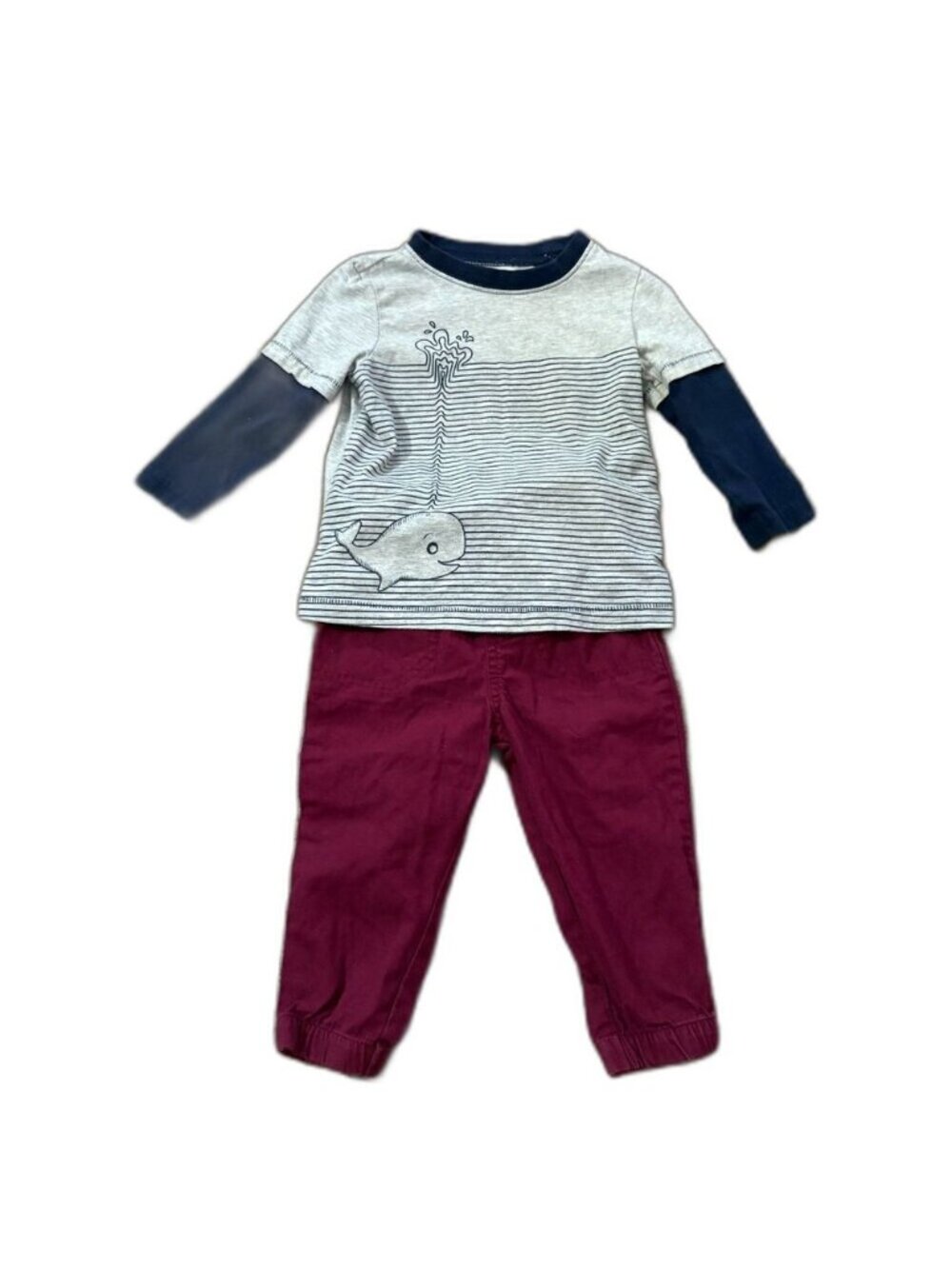 Toddler Boys Outfit Okie Dokie Layered Tee & Garanimals Joggers Size 18 Months